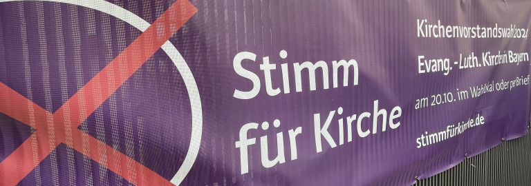 Banner: Stimm für Kirche