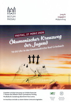 Plakat mit Kreuz und Datum Freitag vor den Osterferien